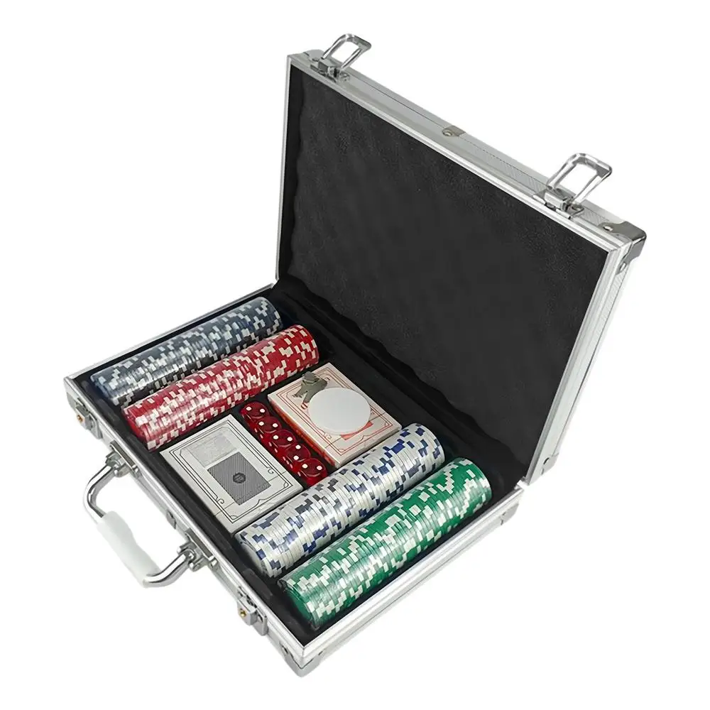 200 stuks pokerchips pokerchipset professionele Texas Casino Europese pokerchips set speelkaarten spelaccessoires
