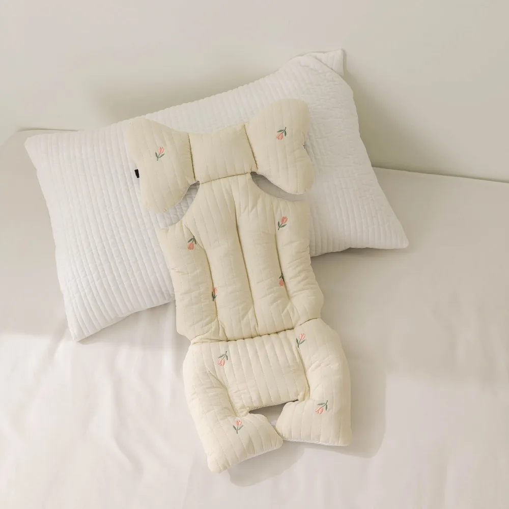 

Breathable Baby Stroller Seat Cushion Thicken Cotton Car Seat Mat Four Seasons Universal Embroidery Cart Mattress