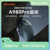 Dareu A980 Pro/Pro Max Mouse Three Mode Customized Magnesium Alloy Paw3395 Wireless 4K Lightweight Esports Gaming Mouse