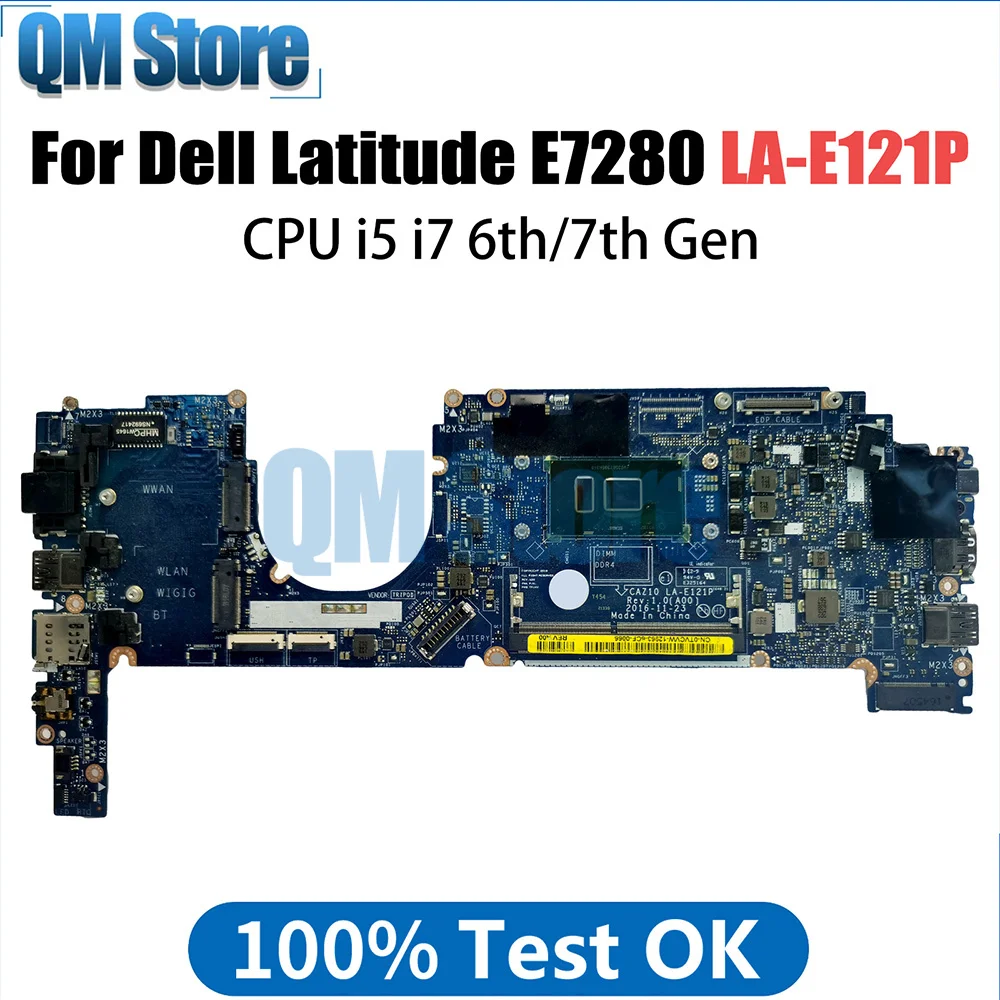 

Notebook Mainboard For Dell Latitude 7280 E7280 HP2CR CN-0HP2CR LA-E121P Laptop Motherboard With I5 I7 6th 7th CPU 100% Tested