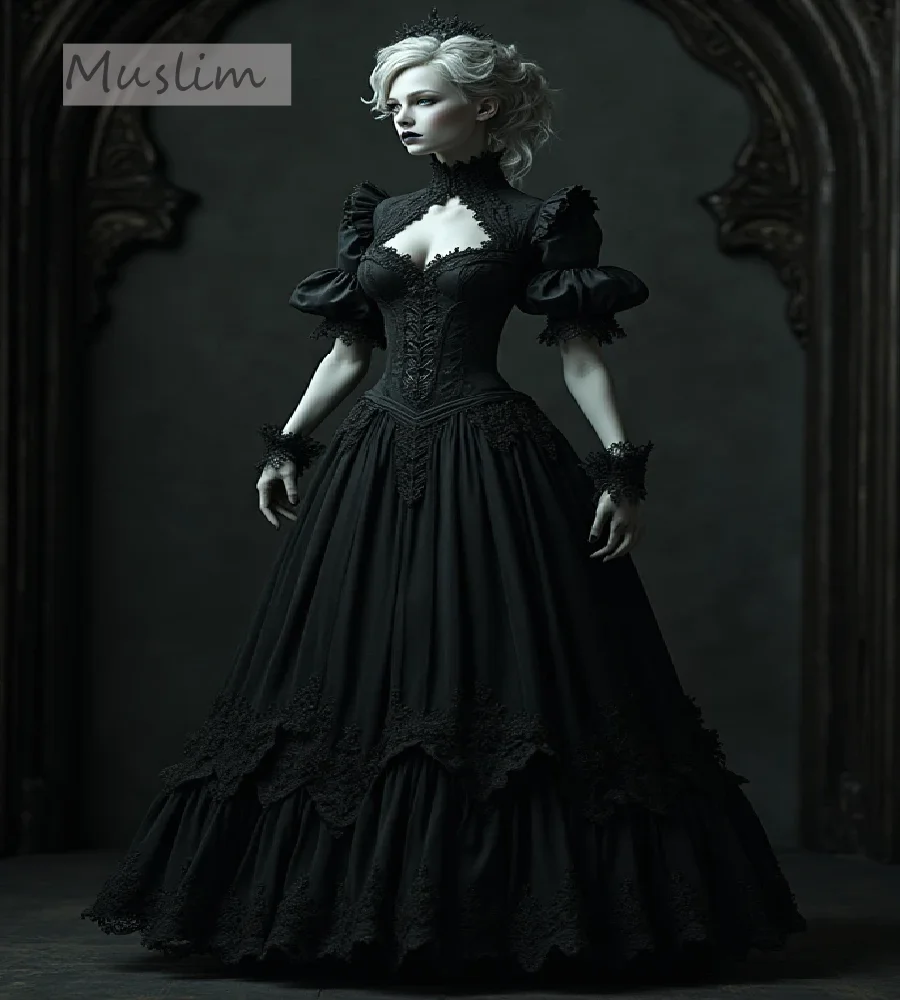 

Vintage Medieval Gothic Wedding Dress 2025 Witchy Dark Academia Lace Bride Dress Elegant Halloween Vampire Bridal GownCustomized