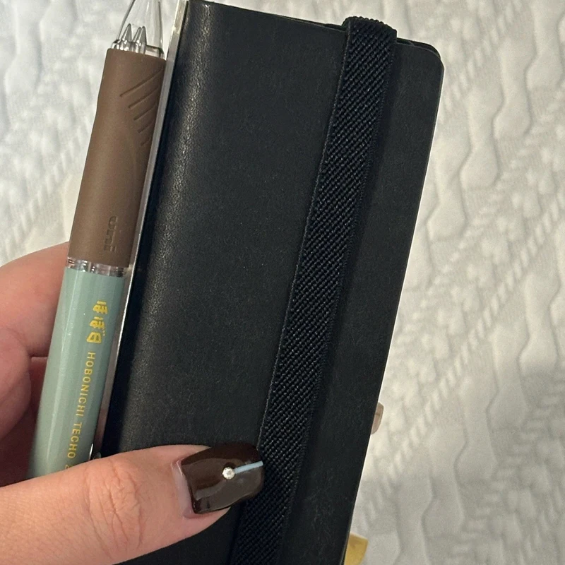 Girls' Black M2.5 Notebooks With Line Inner Pages Portable Soft Leather Planner For Children' Study Use As Mini Pocket Books