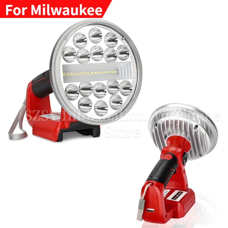 30W 2000lm LED Work Lights Flashlights Electric Torch Spotlight For Milwaukee 18V Lithium Battery 3 modes Portable Spotlight