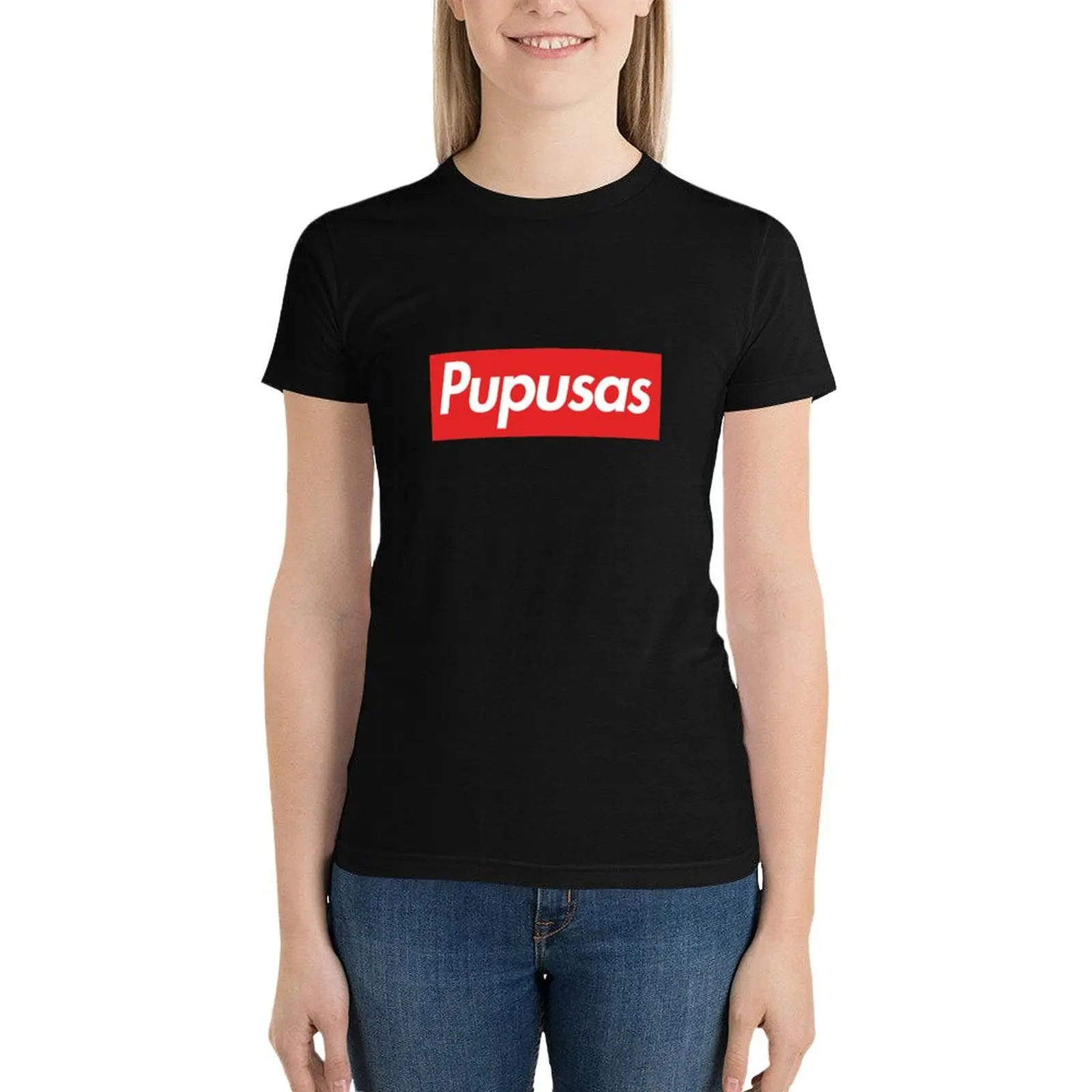 Pupusas T-Shirt female lady clothes white t shirts for Women