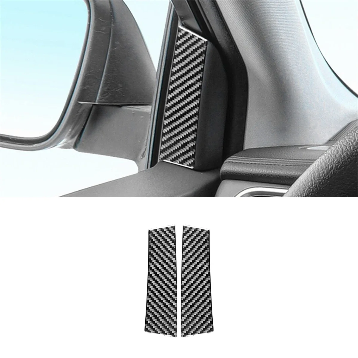 For Toyota 15-21 Highlander Interior Modification Parts Carbon Fiber Door A-pillar Decorative Stickers Car Accessories  Tools