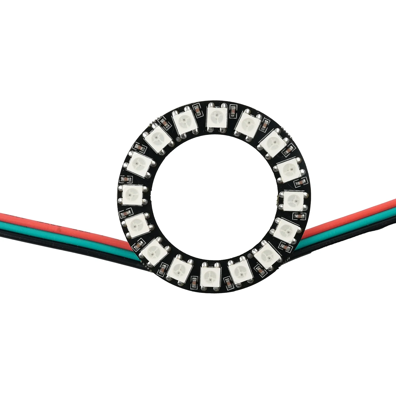 โมดูลวงแหวน WS2812B 16LED DC5V แบบตั้งโปรแกรมได้ RGB LED วงกลม ใช้ได้กับ Arduino/Raspberry Pi