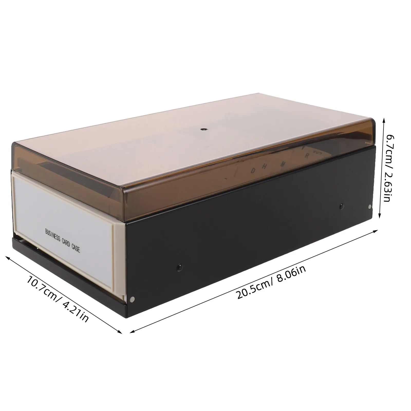 Business Card Storage Box Large Capacity Black Desktop Organizer Lid A- Tabs 600 Cards Office Card Holder Storage