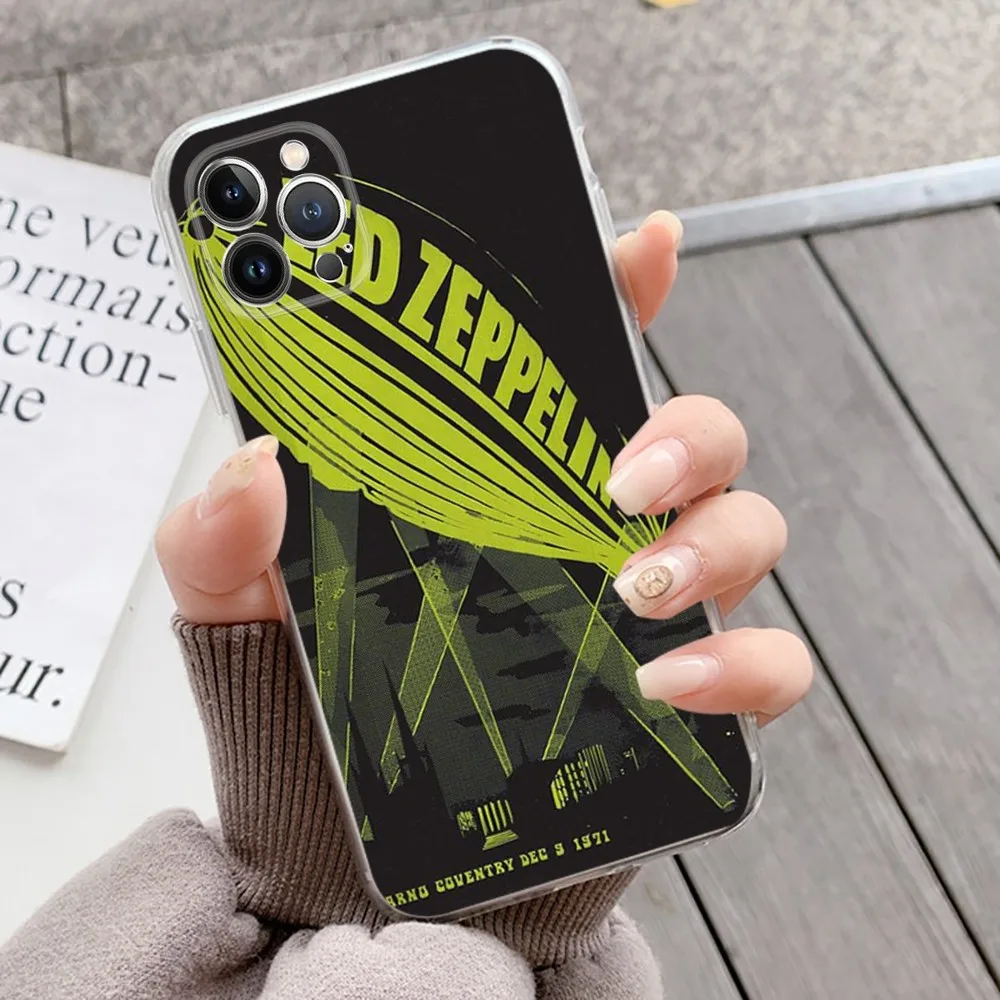 Cool L-Led Band Z-Zeppelin Phone Case Silicone Soft for iphone 15 14 13 12 11 Pro Mini XS MAX 8 7 6 Plus X XS XR Cover