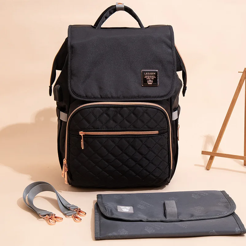 New Fashion Oxford Multi Functional Wear Resistant Insulation Large Capacity Zipper Mommy Bag Backpack for Travel Diaper Bags