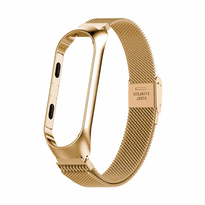 Stainless Steel Sports Strap For Xiaomi Mi Band 6 5 4 Smartwatch Bracelet Smart band Rose Gold For MIBand5 mi5 MI band5 Metal