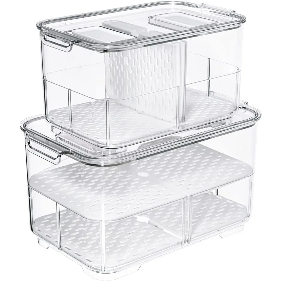 

Штабелируемые контейнеры для овощей и фруктов для хранения в холодильнике и морозильной камере: эффективный органайзер для хранения продуктов с F