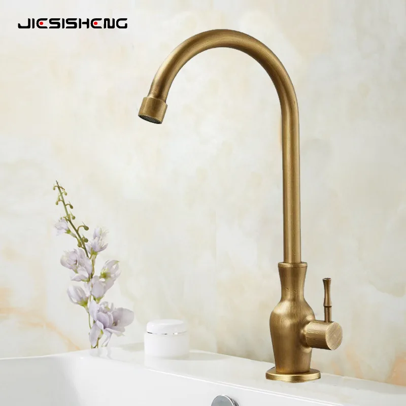 Outdoor brass antique single cold faucet antifreeze vintage wash basin patio mop sink quick open dual purpose faucet