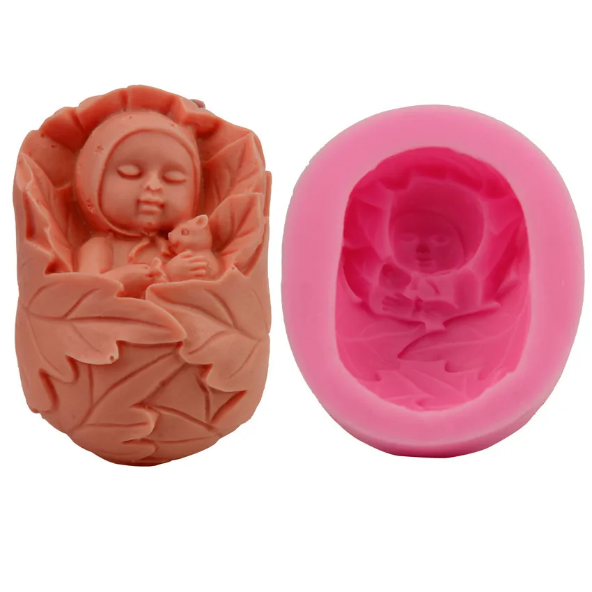 3D Baby Cake Mold DIY Silicone Chocolate Fondant Baking Tool Stereo Ice Lattice Mold Soap Mold