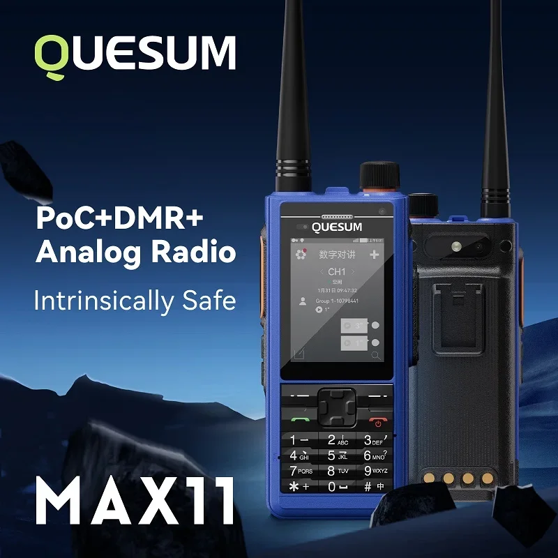 LTE radio walkie-talkie and PoC (PTT over Cellular) mobile radio unlimited communication available 3G 4G 5G WIFI GPS blue  tooth