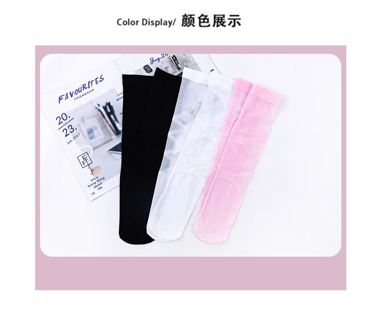 Prinzessinnen Mädchen Sommer Weiße Schüler-Schulstrümpfe Kinder Überknie Hohe Ultradünne Transparente Baby Katzen- und Schmetterlings-Lange Socken – Detail 1