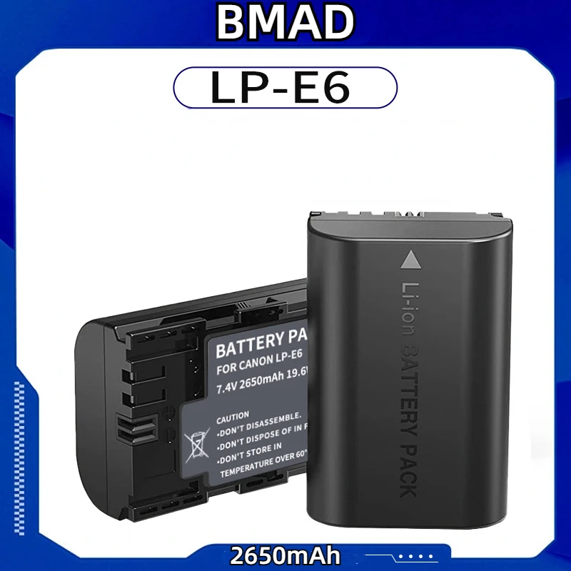 

Lp-E6 7.4v 2650mah Lithium Battery Is Suitable For Canon Eos 6d 7d 70d 60d E6 Digital Camera Fully Decoded With Protective Case