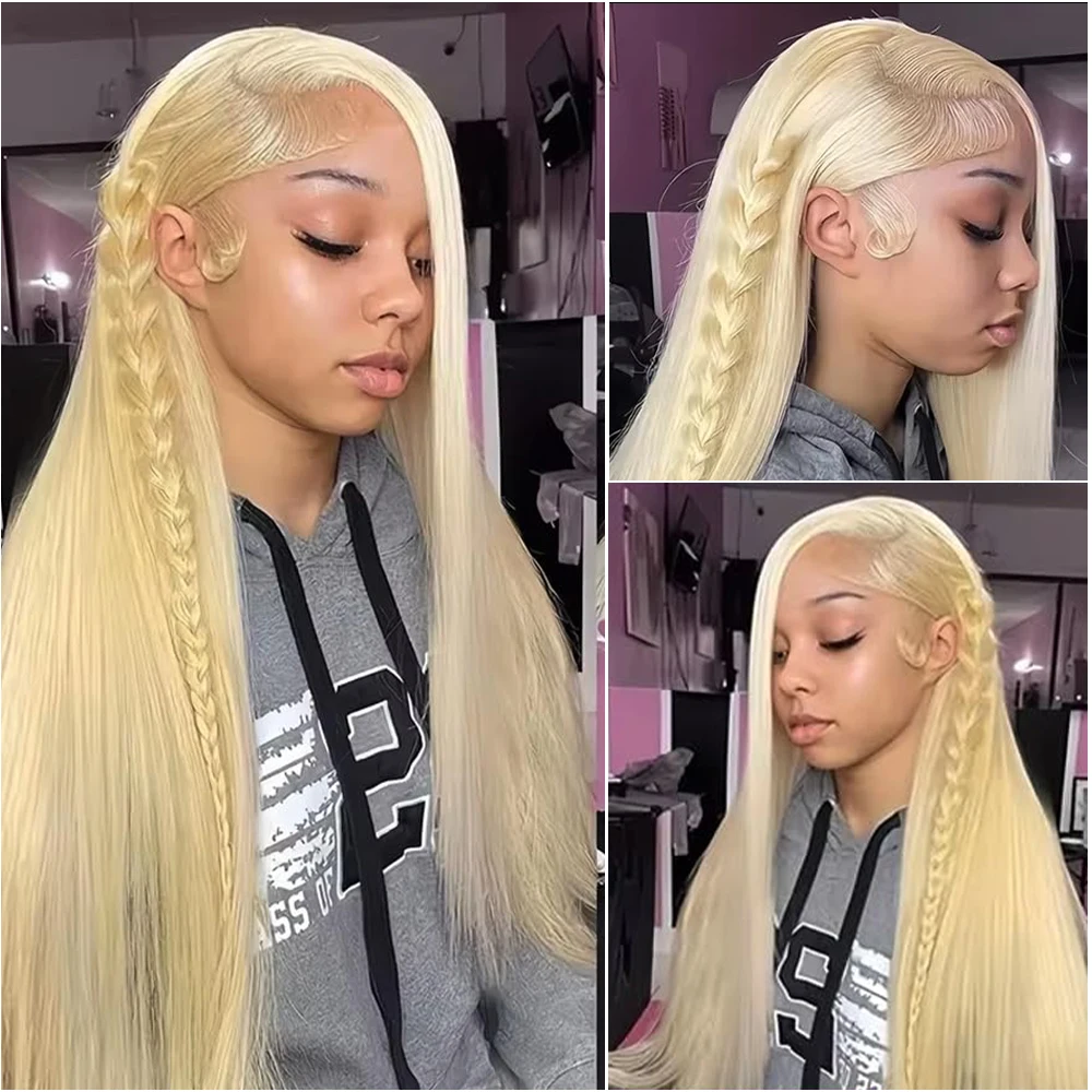 13x4 13x6 HD透明フルフロントレース 613ブロンドカラー ストレート人毛ウィッグ レースフロントウィッグ 女性用 200%密度