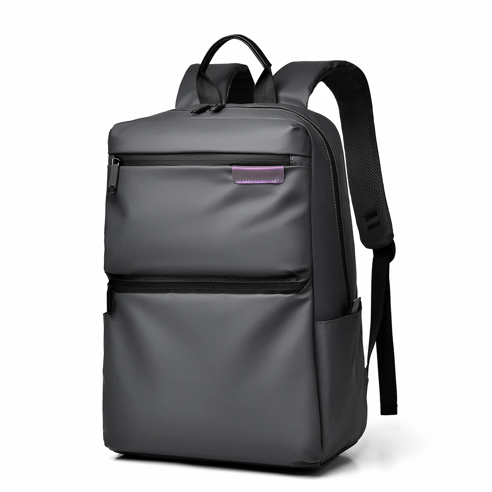 Mochila de negocios minimalista gris Mochila de viaje para computadora portátil de gran capacidad impermeable para hombres y mujeres