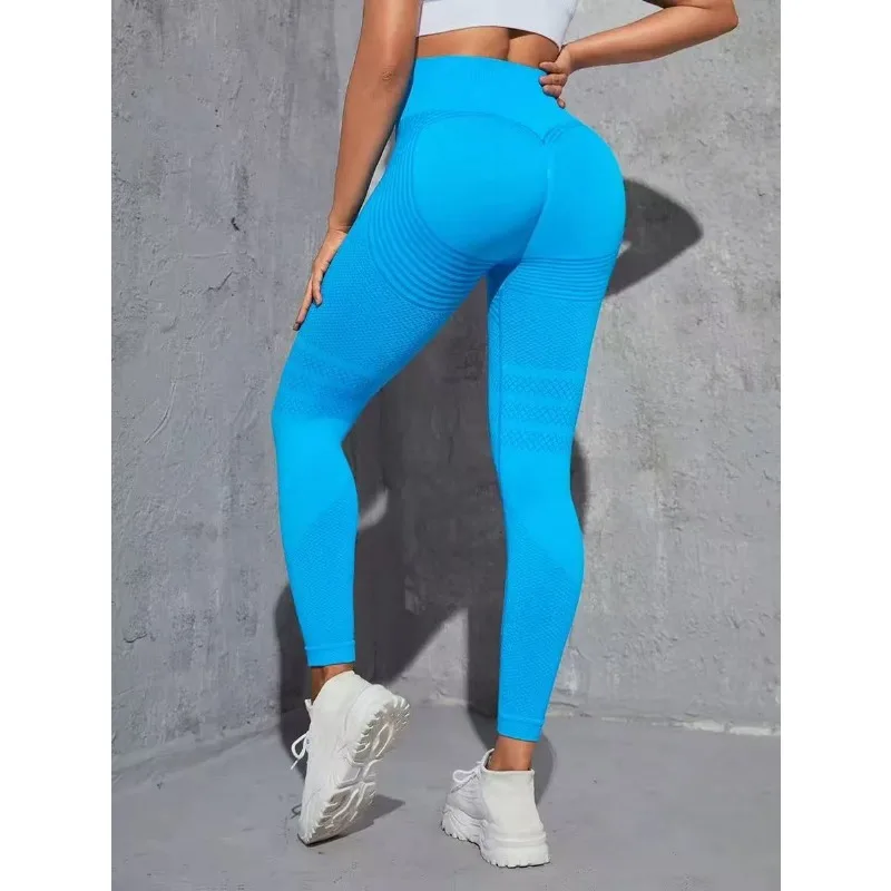 النساء عالية الخصر اليوغا السراويل سلس بنطال رهيف مثير خطوط رفع الأرداف الرياضة السراويل الضيقة عالية مرونة سراويل رياضية