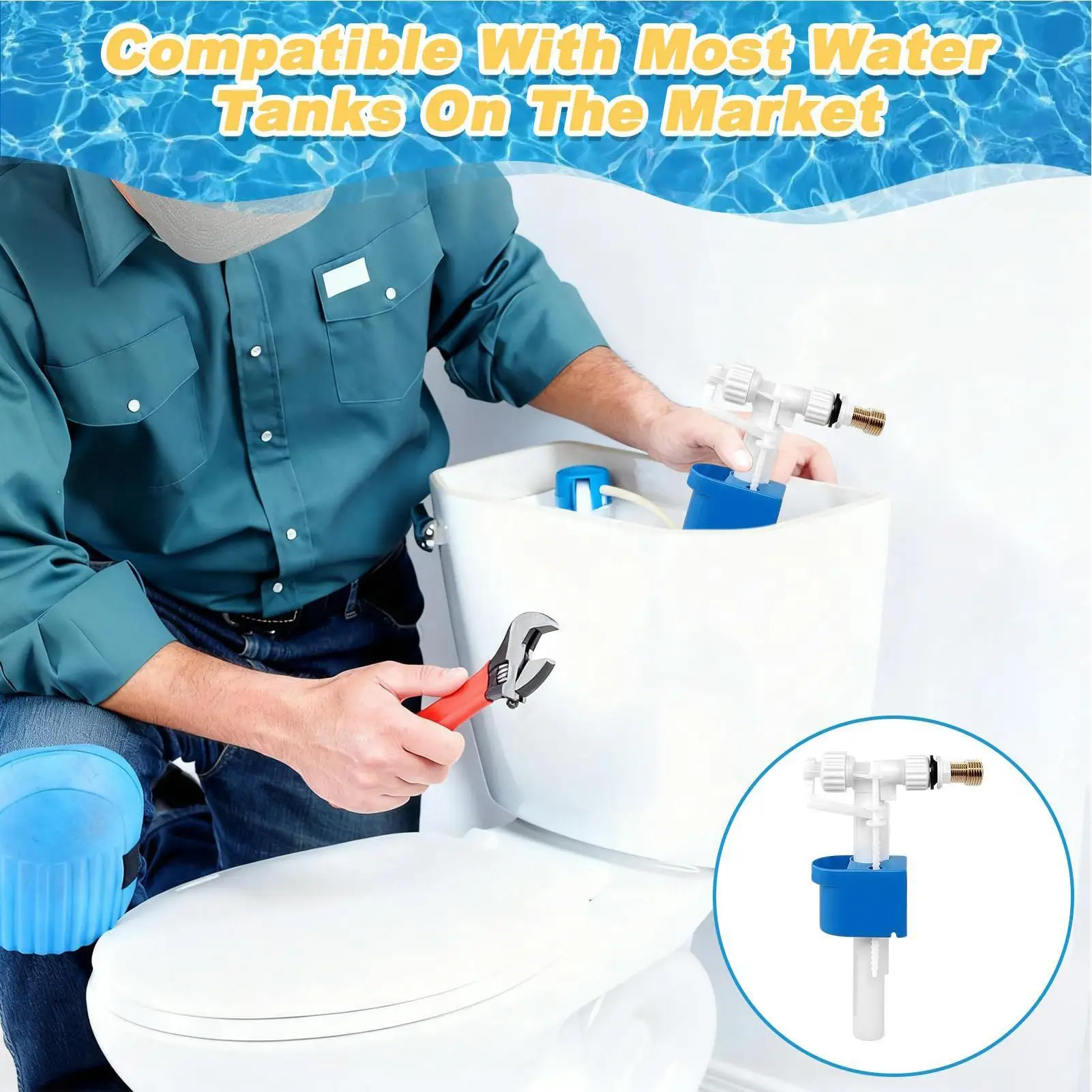 Toilet Valve Replacement Kit Toilet Fill Valve Repair Accessories Toilet Tank Water Inlet Valve Toilet Parts  for Home Dorm