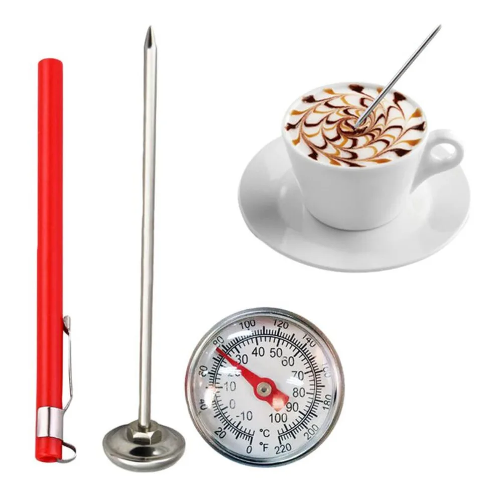 100pcs Milk Coffee Stainless Steel Probe Food Thermometer Kitchen Cooking Thermometer Barbecue Cooking Pen Temperature Cooking