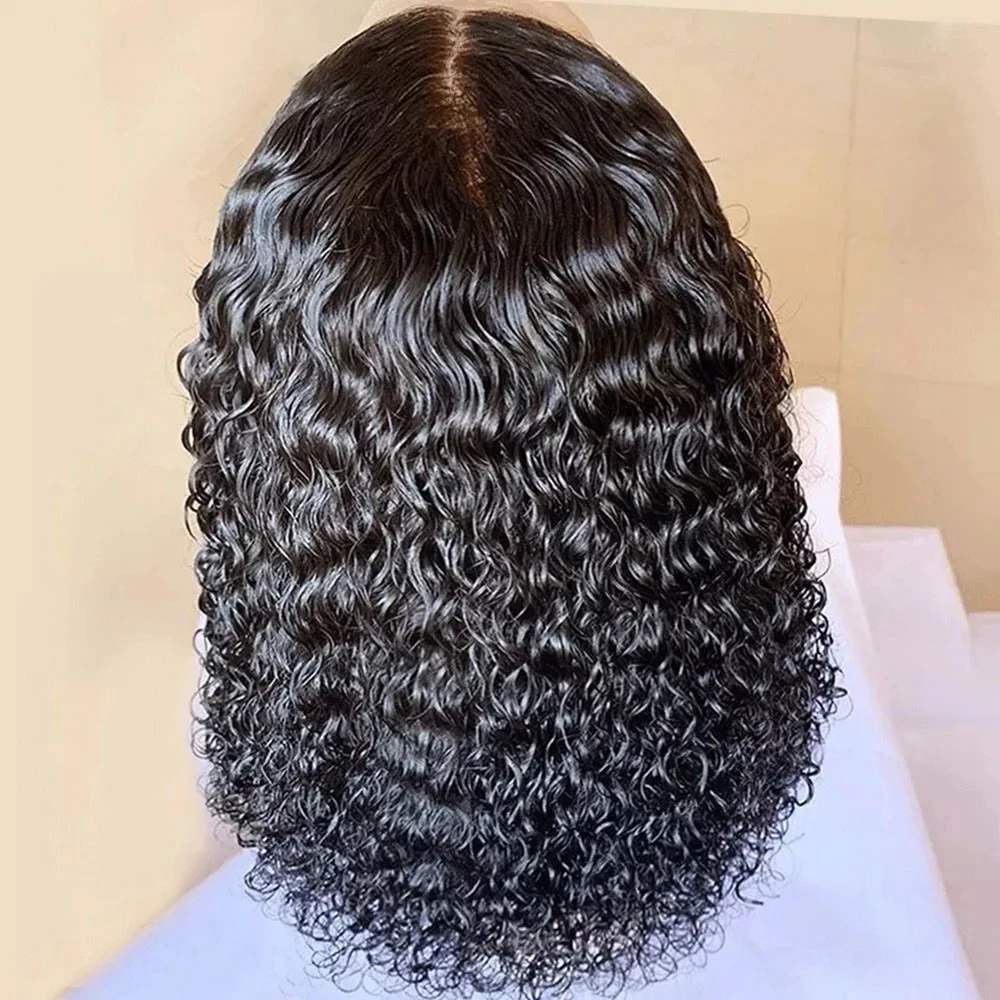 

Короткий парик из натуральных кудрявых волос Deep Water Wave 7x5 без клея, с прозрачным HD-кружевом 13x6/13x4, готовый к носке для женщин