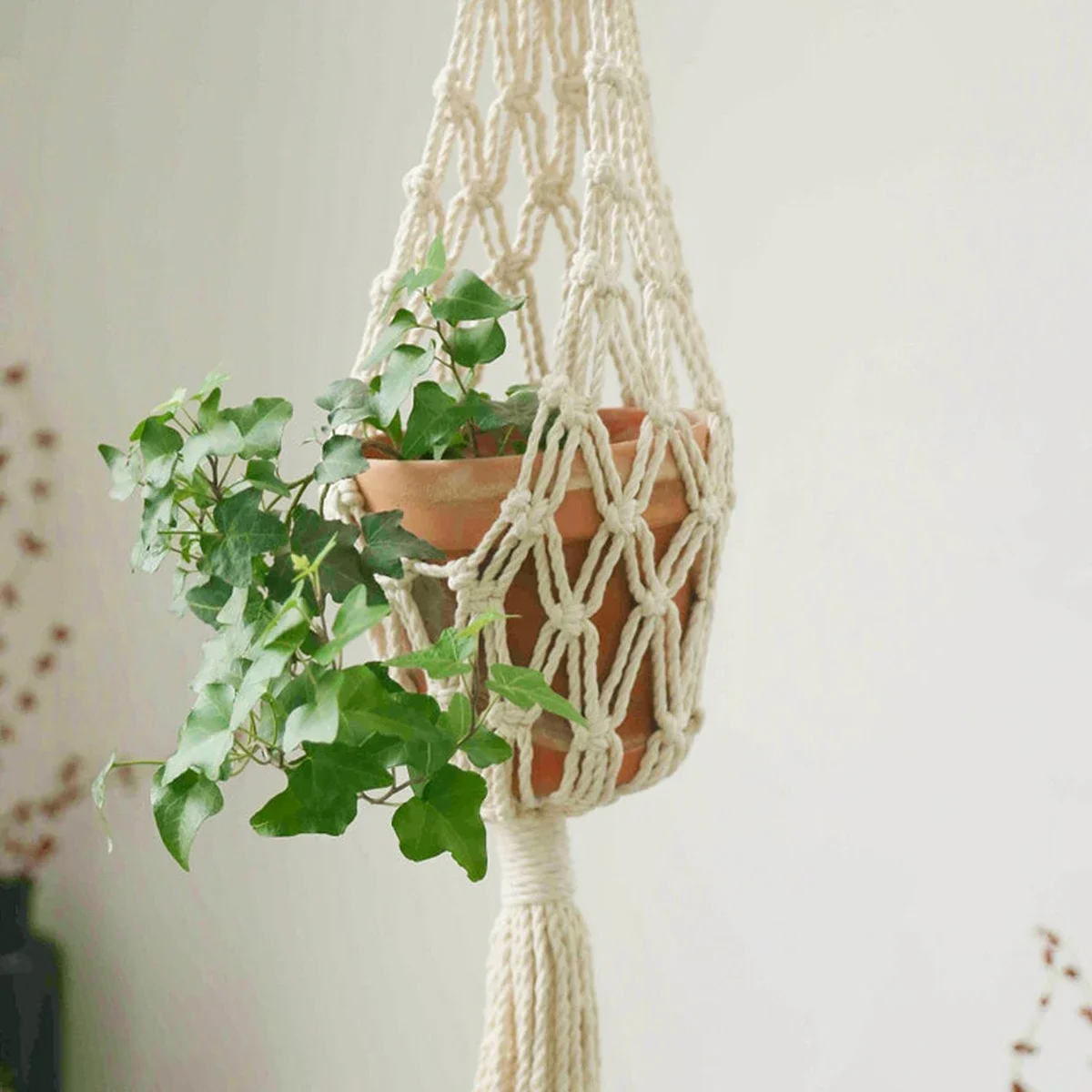 Macrame Plant Hangers Handmade Cotton Rope Flower Pots Holder Decorative Indoor Hanging Planter Basket Plant Hanger for Indoor