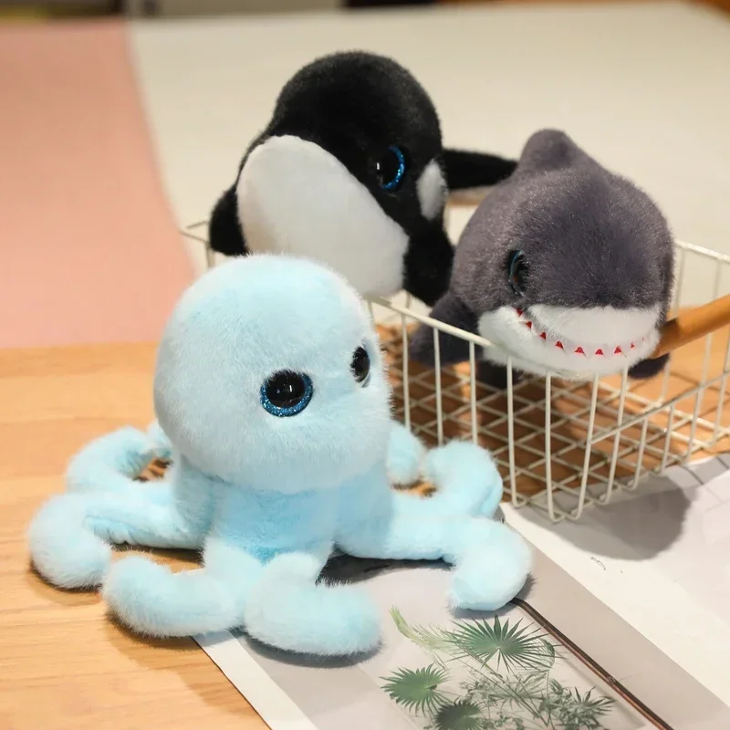 Novo tubarão caranguejo tartaruga marinha polvo palhaço peixe dos desenhos animados mar oceano animal brinquedo de pelúcia boneca menino menina presente decoração para casa