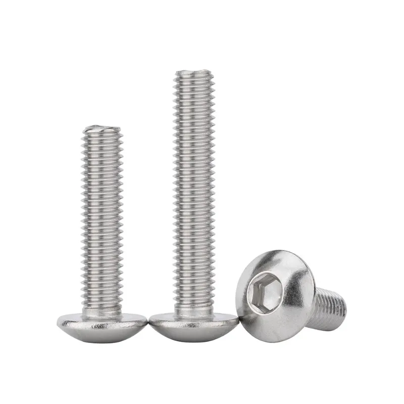 Hex Socket Screw Umbrella Semi-Round Flat Round Head Screws 304 Stainless Steel Bolt Machine M3 M4 M5 M6 Screw