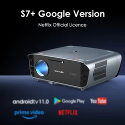 Projecteur 4K UHD, licence officielle Netflix, cornes Android 11, 5G, WiFi, vidéo Dolby, Smart Home Cinéma, Google Play