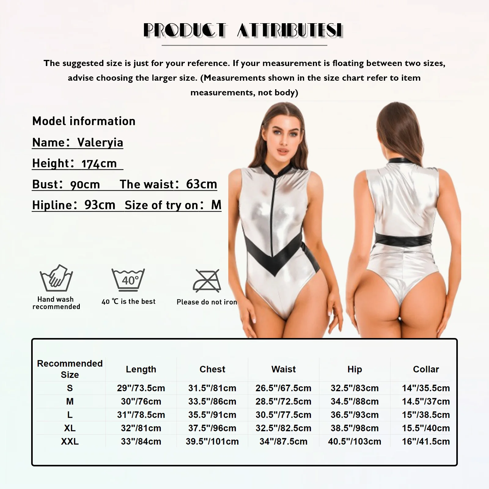 Womens Fashion Astronaut Bodysuit Zipper Stand Collar Leotard Metallic Shiny Sleeveless Catsuit for Party Club Music Festival