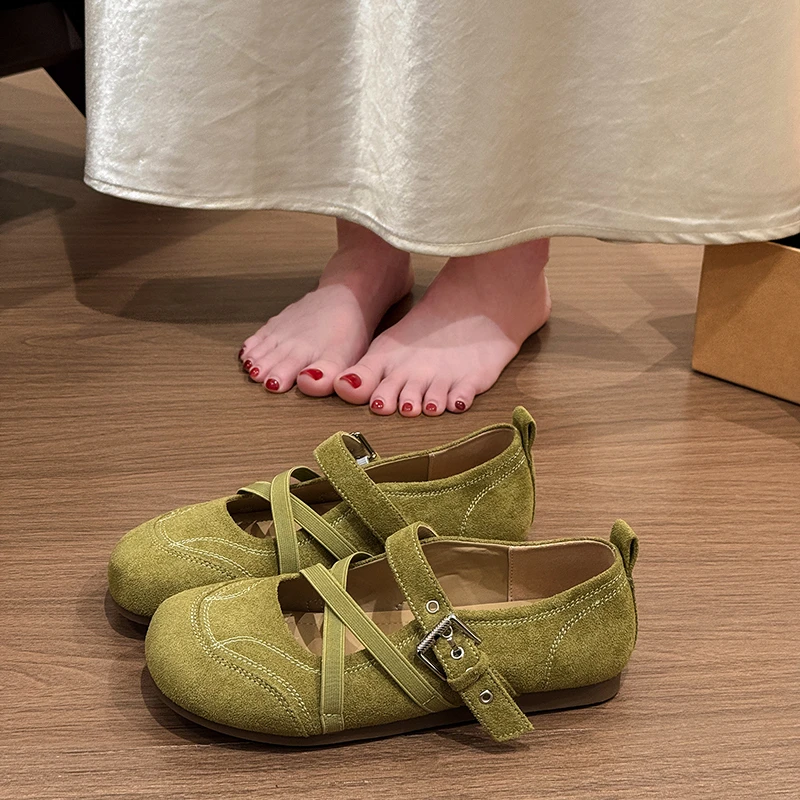Outdoor Shallow Ladies Flats Fashion Narrow Band Women Mary Jane Shoes Breathable Walking Shoe Novelty Belt Buckle Casual Shoes view 5