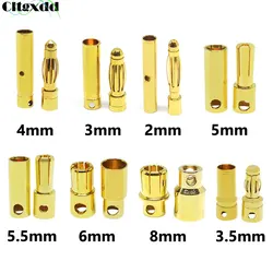 2mm 3mm 3.5mm 4mm 5mm 5.5mm 6mm 8mm Banana Plug Gold Plated Copper Brushless Motor Bullet Connector For ESC Battery Wholeale