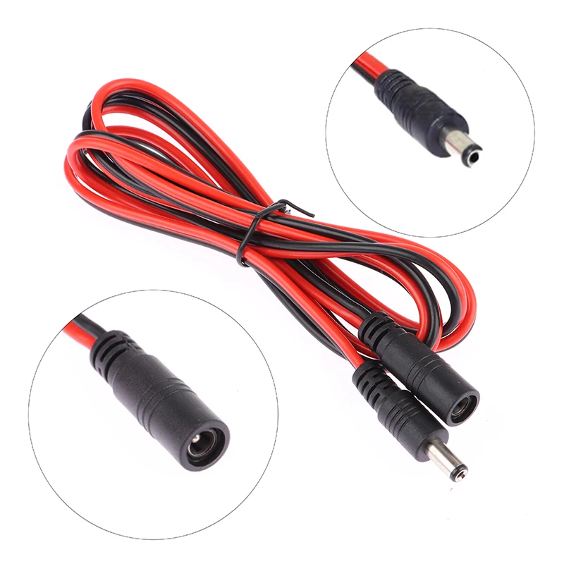 {QTG333} 16AWG DC Power Plug 5.5 X 2.1mm Female To Male CCTV Adapter Connector Cable 12V 10A 120W Max. Power Extension Cord 1.5m
