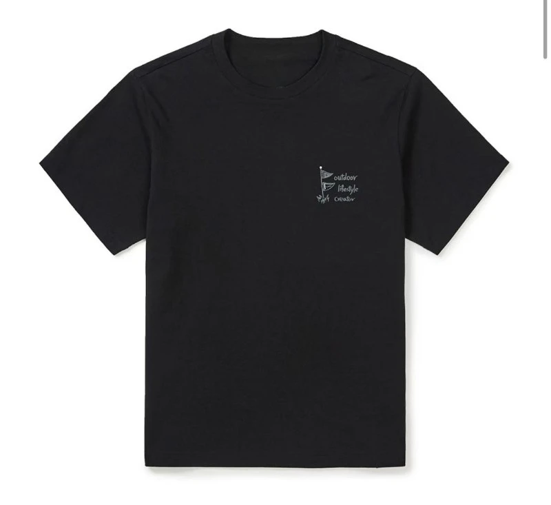 韓国のトレンディなブランド夏の新プリントアウトドアキャンプレジャー半袖 Tシャツ純粋な綿レジャー休暇ユニセックス