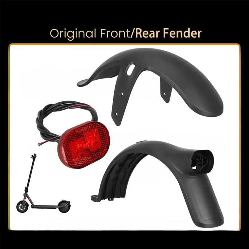 

A06F-For Elite Electric Scooter Replacement Parts- Waterproof Mudguard Assembly Rear Front Brake Taillight Set