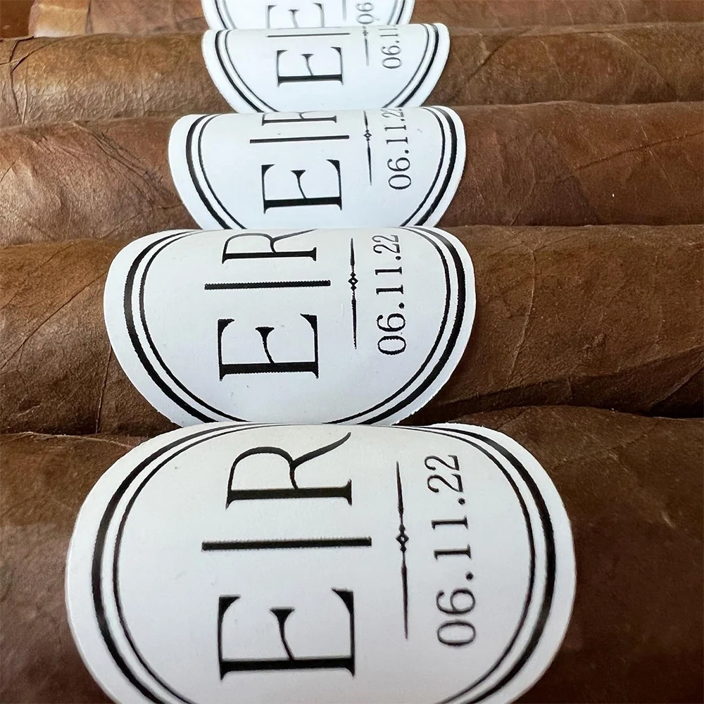 Personalized Custom Wedding Cigar Bands Sticker Wraps Cigar Labels Groomsmen Gift Father\'s Day Gift for Dads Wedding Favors