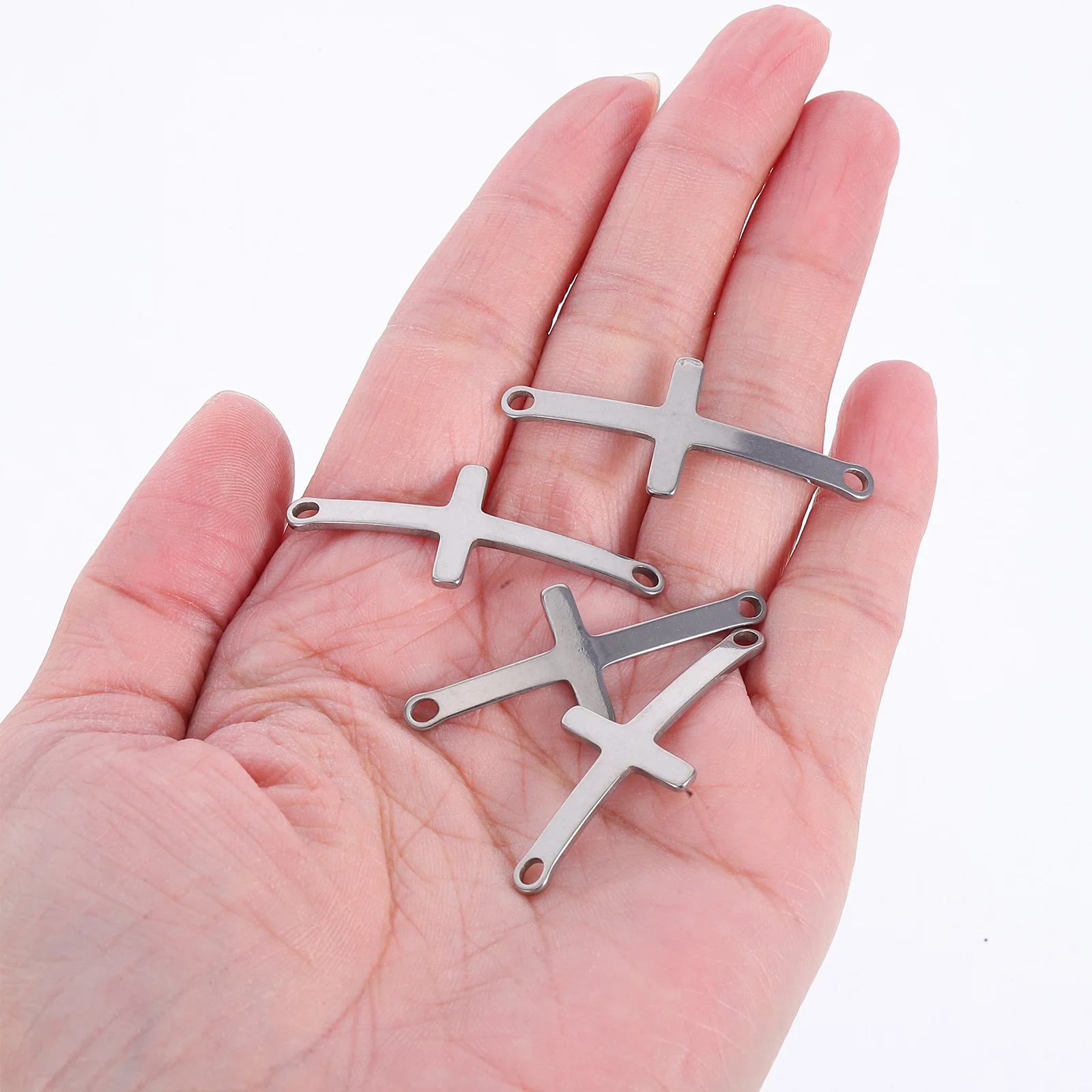 

10Pcs Cross Stainless Steel Pendant Fine Workmanship for DIY Necklace Bracelet Charm Jewelry Making Stainless Steel Pendant