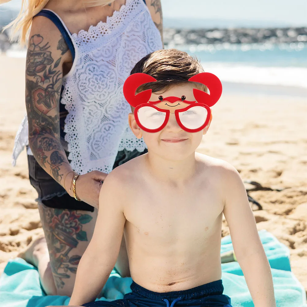 

4Pcs Crab Sunglasses Funny Hawaiian Luau Party Eyewear Decorations Reusable Props Summer Beach Theme Funny Sunglasses