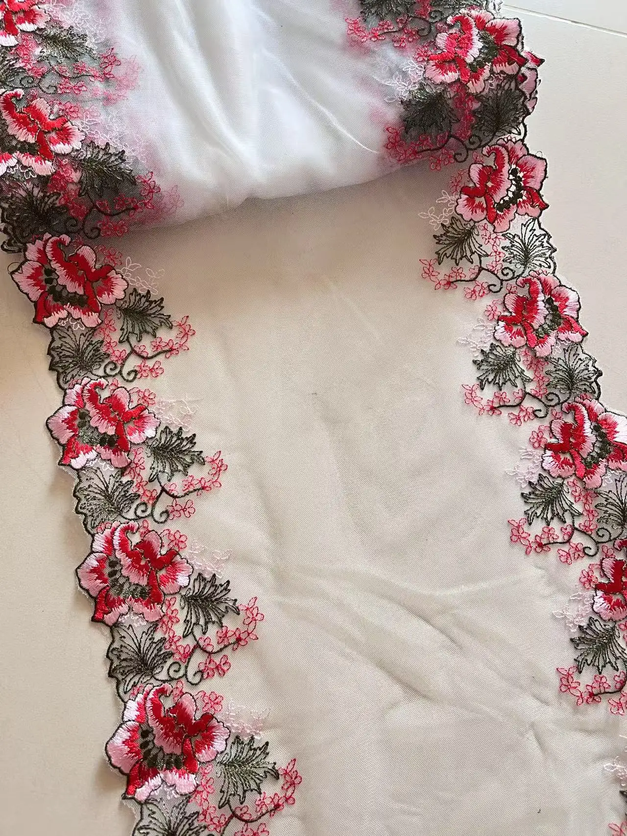 

20Yards Bilateral Embroidery Tulle Lace Wedding Dress DIY Sewing Accessories Lace Trim for Lingerie Bra Needle Work New