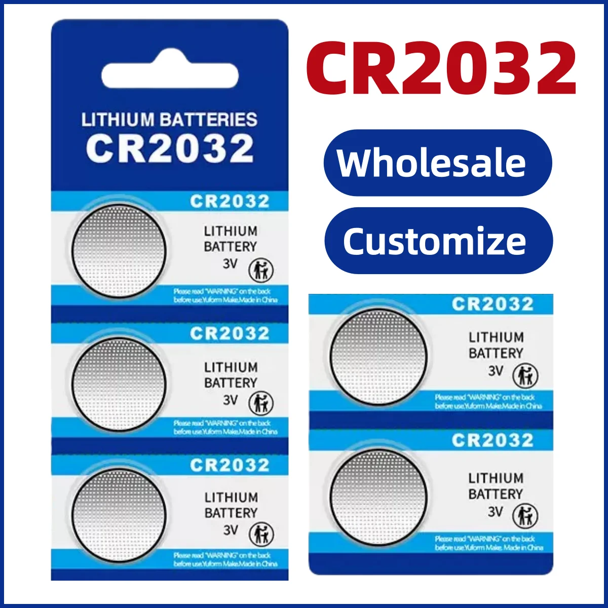 Wholesale 100-1000PCS CR2032 CR 2032 Button Battery 3V Battery For Watch Toy Calculator Car Remote Control Button Coin Cell