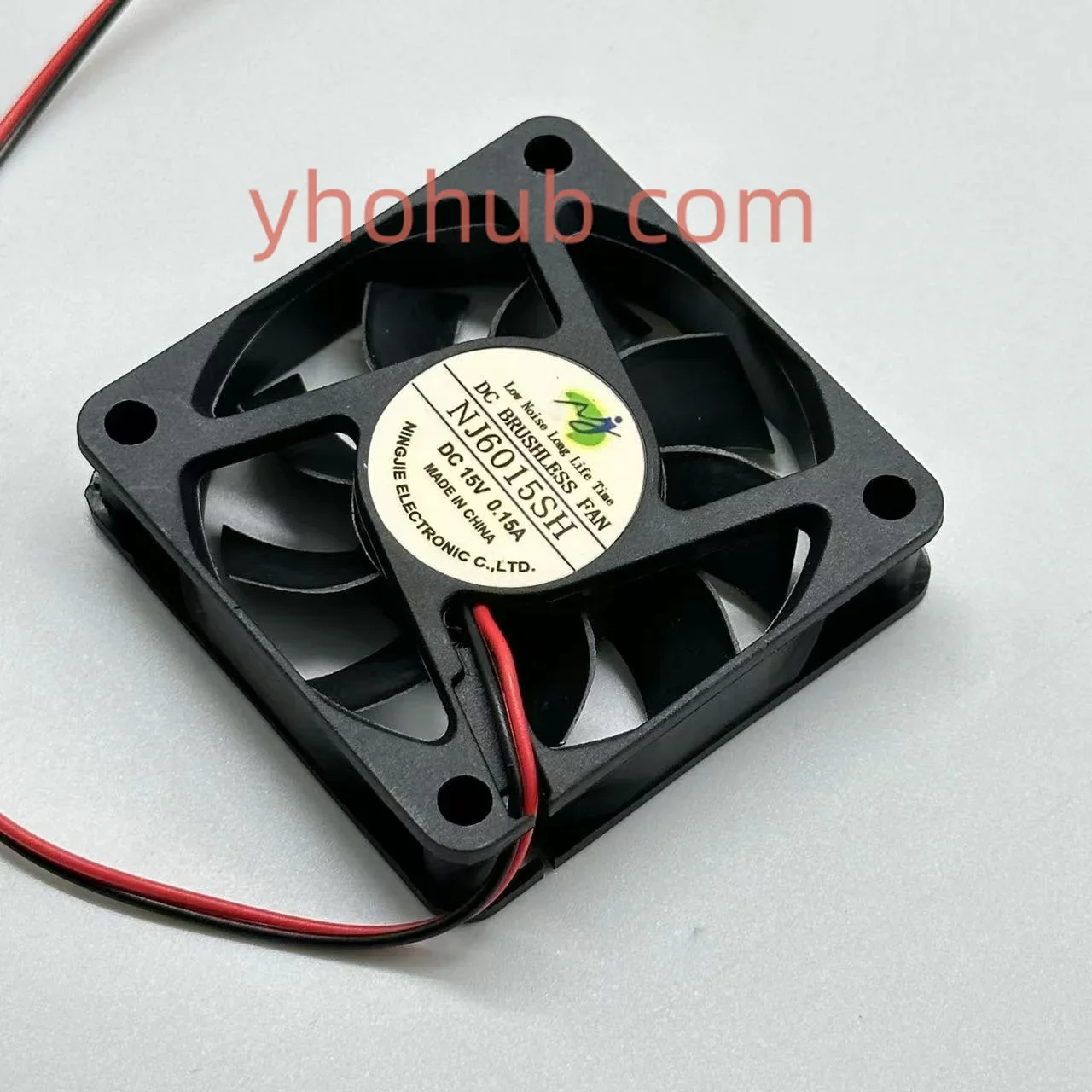 NJ6015SH DC 15V 0.15A 60x60x15mm 2-Wire Server Cooling Fan