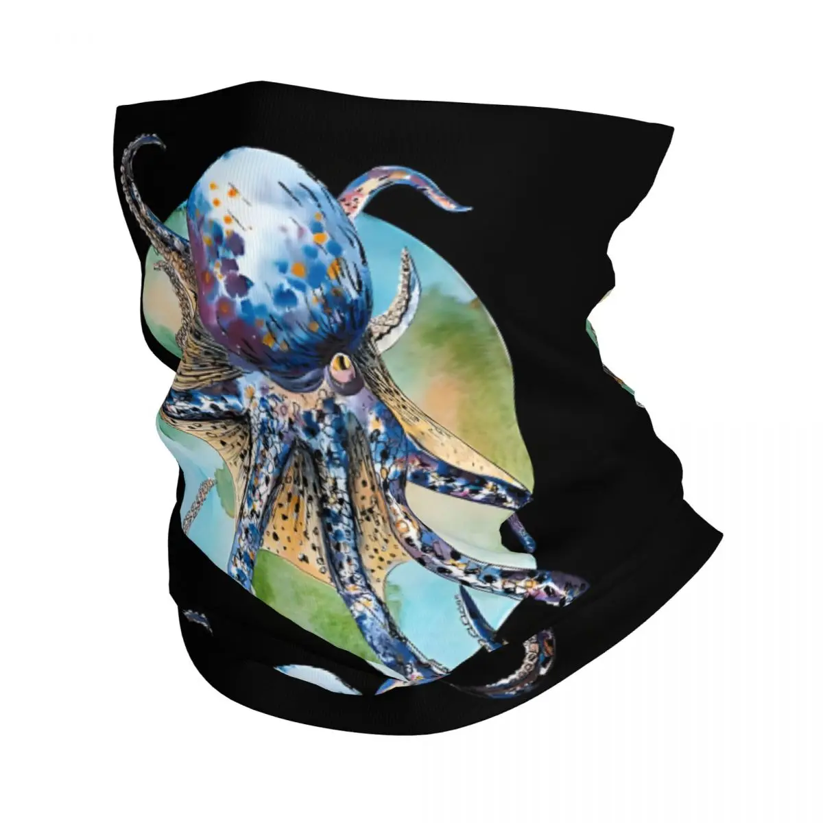 Octopus Surrounding The Earth-Global Warming-Save The Earth Tapestry Scarf Neckerchief Neck Face Mask Polyester