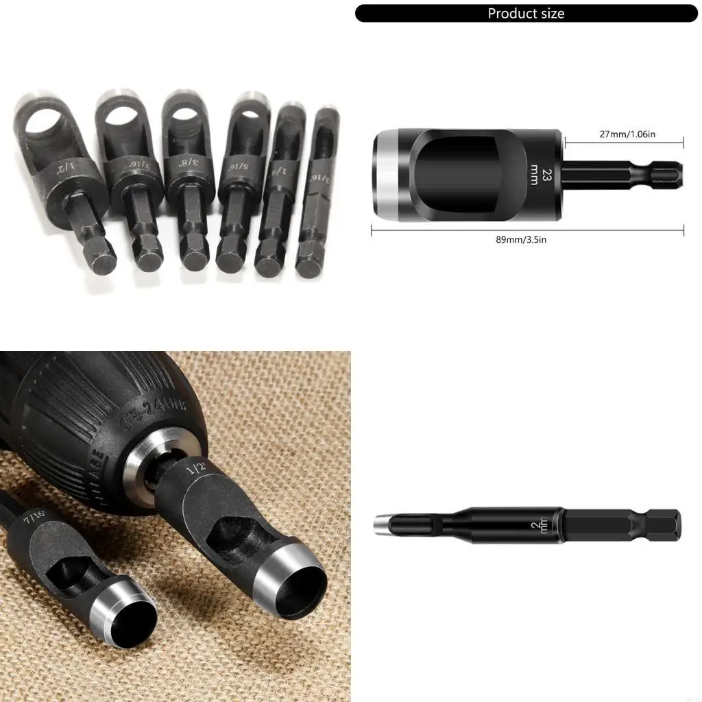 

964e кожаный отверстие перенос 1/4 -дюймовый ручка расширенная шестнадцатеричная буриль углеродная сталь впадия