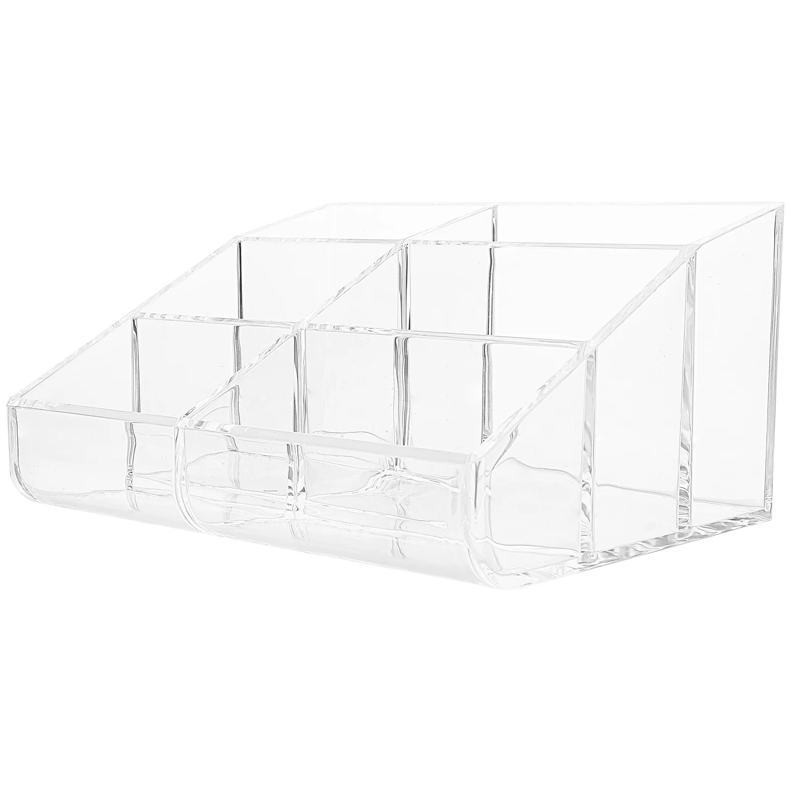 صندوق منظم مكياج من الأكريليك مكون من 6 أقسام، حقيبة تخزين شفافة لسطح المكتب لأدوات العناية بالبشرة وأحمر الشفاه #4