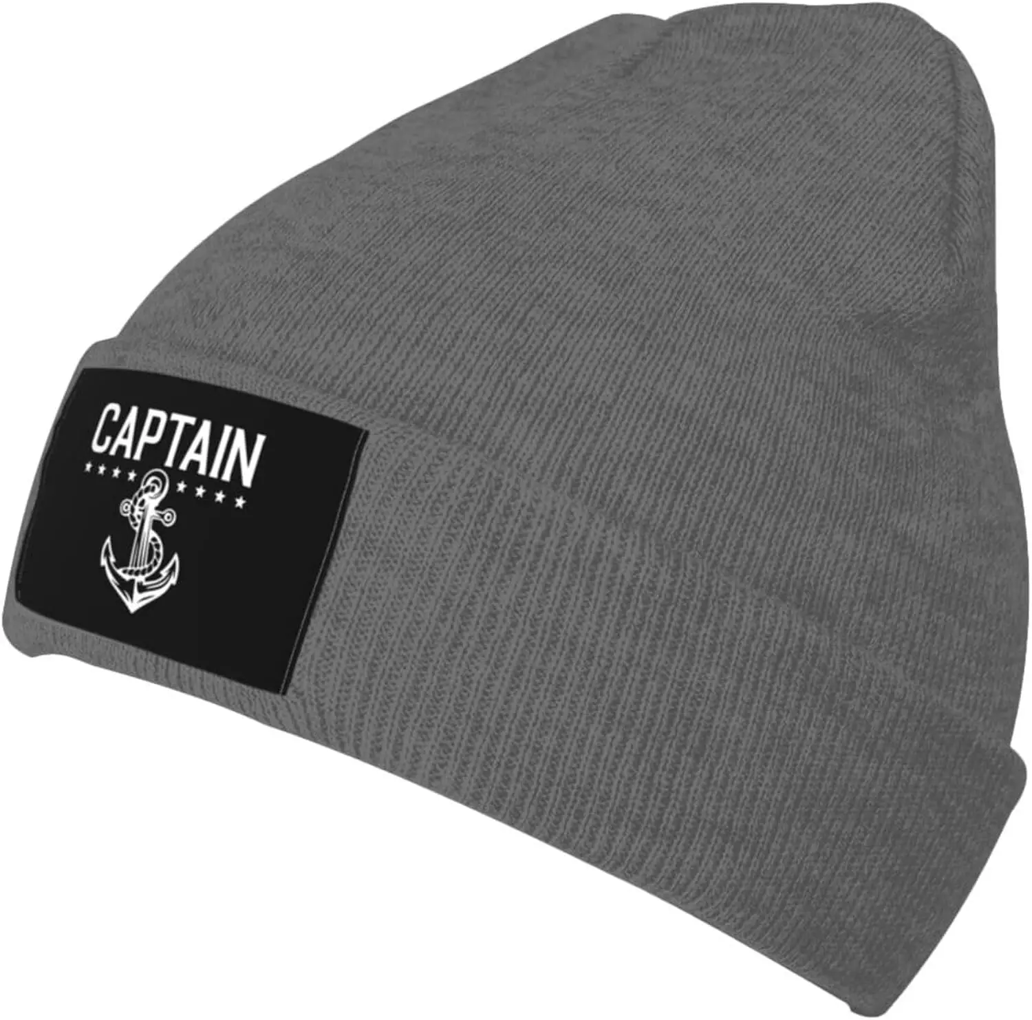 Captain with A Boat Anchor Beanie Hats Soft Stretch Knit Hat Winter Warm Mans Women's Knitted Hat