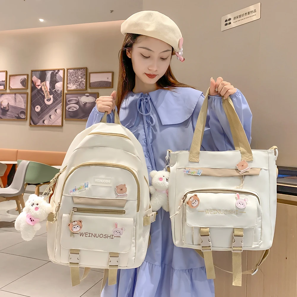 Kawaii Women Backpack Large Capacity Students School Bag For Teenager Girls Bookbag Laptop Rucksack Cute Female Travel Backpack