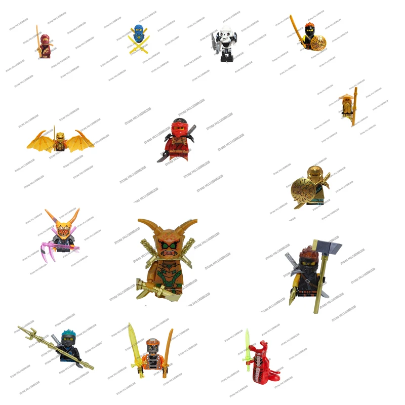 Hot Toys Ninja Mini Figure Building Blocks Toys Jay Zane Kai Nya Wu Garmadon Shark Man Anime Cartoon Action Figure Сборные игрушки