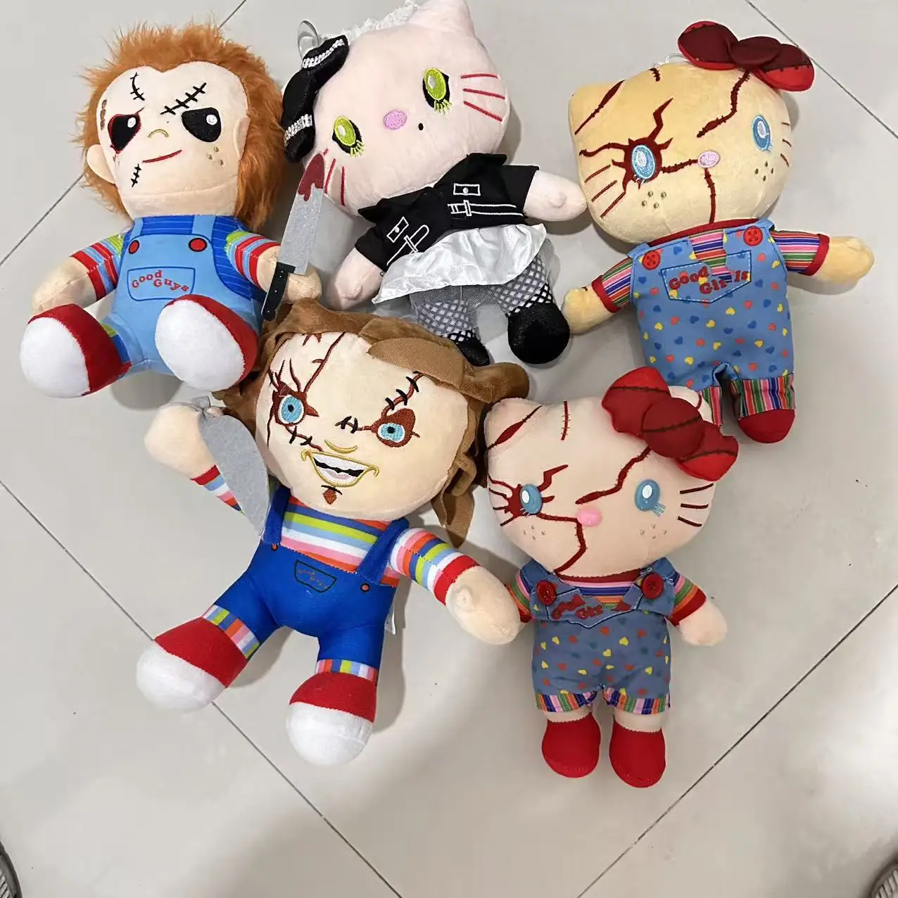 Anime Hello Kitty Plush Kawaii Action Figure Toys Chuacky Doll Cute Pendant Keys Girl Halloween Christmas Birthday Gifts