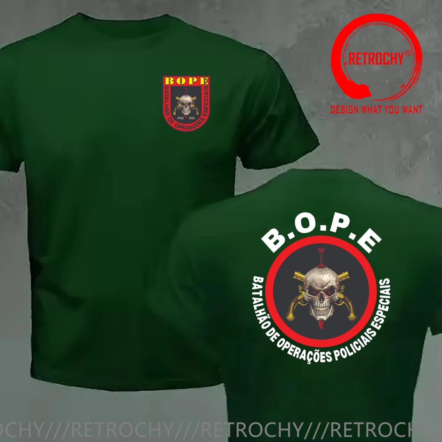 Brazil BOPE Batallon Tropa De Elite Brazilian Special Forces T Shirt Men Fashion Hip Hop Tops Tee Harajuku Streetwear T-Shirt